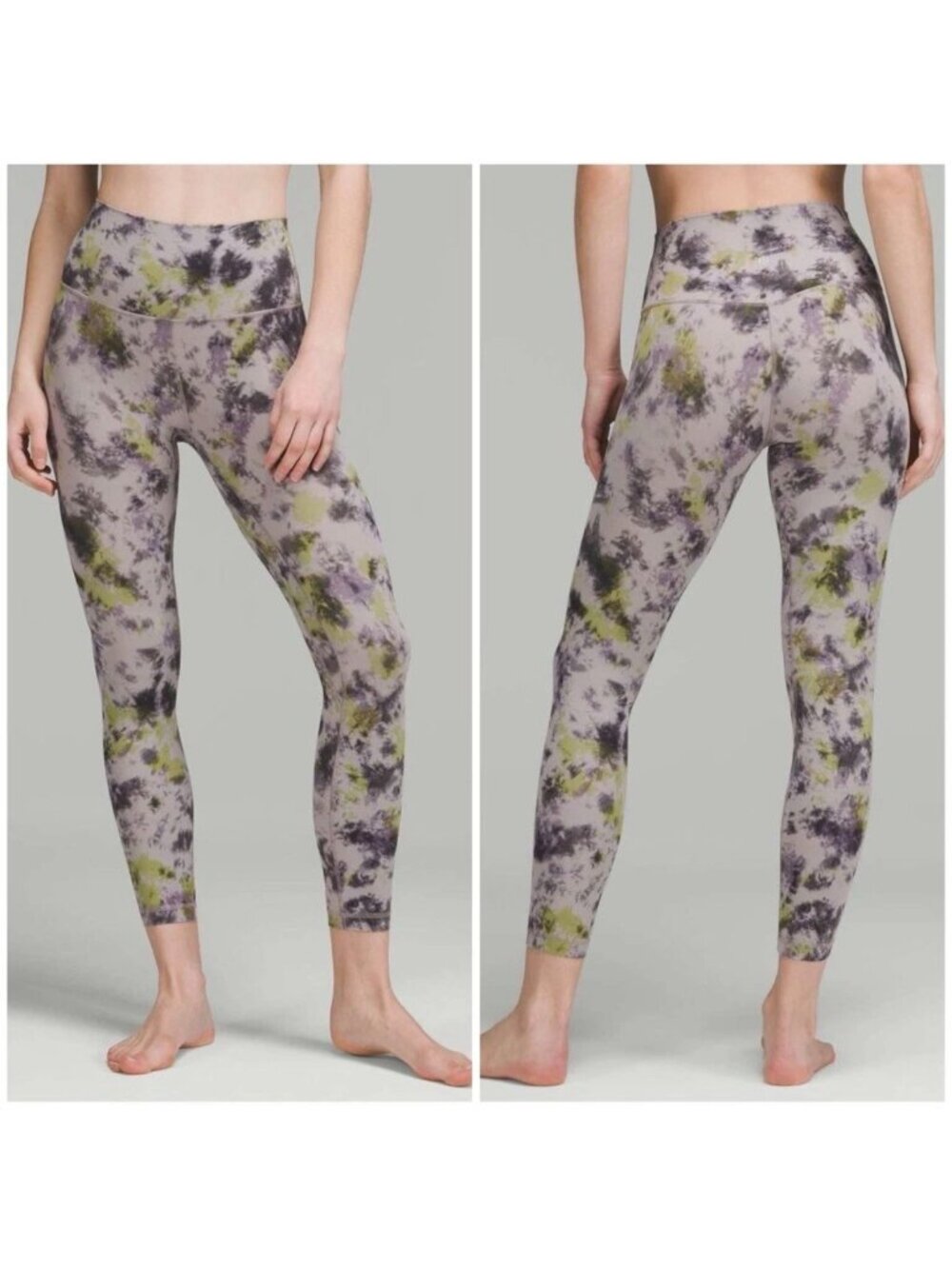 Lululemon Align High-Rise Pant 25" Radial Tie Dye Mauve Grey Sz 6